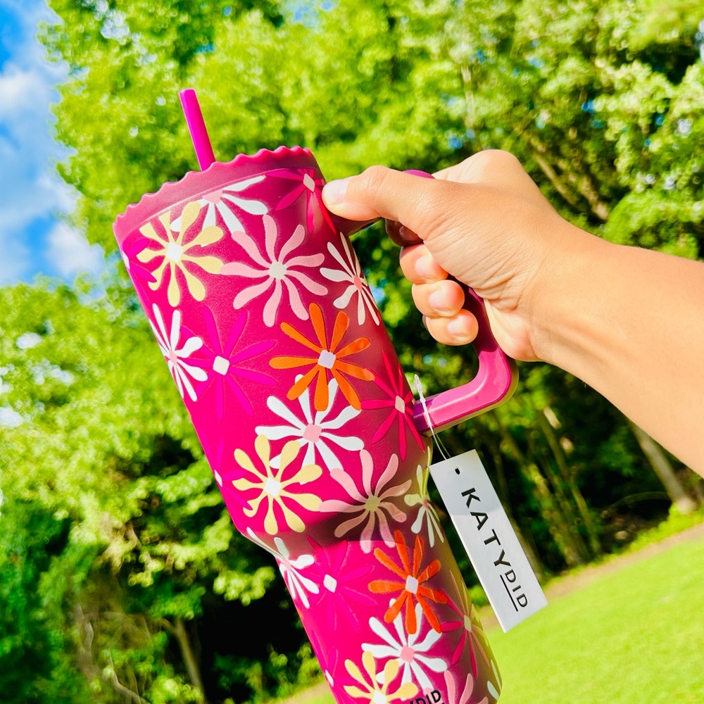 Katydid Pink Floral Tumbler